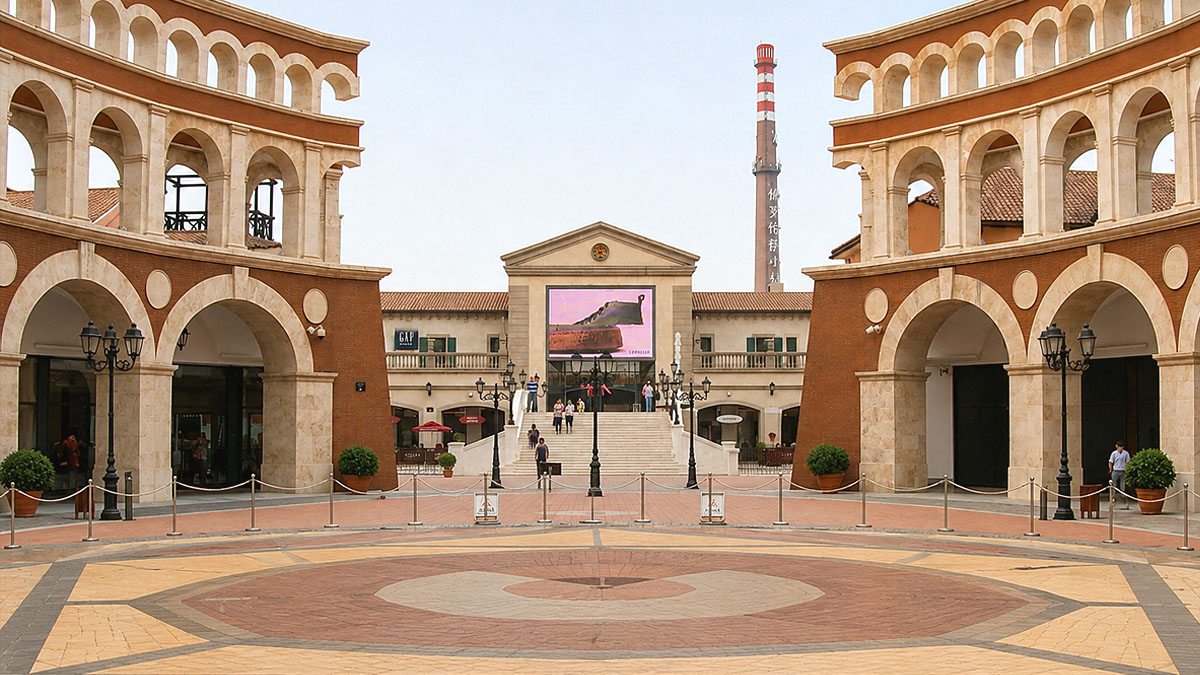 Florentia Village central piazza with arcades